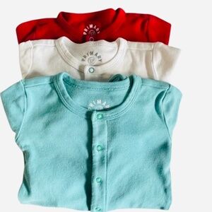 Primary 12-18 Month Organic Cotton Footie Rompers Set of 4